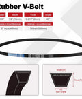 AX37 Cogged V Belt For Industrial Drives, 1/2 Inch Top Width, 5/16 Inch Thick, Inside 37 Inch Outside 39 Inch, Raw Edge EPDM Rubber Belt, Oil And Heat Resistant, Cold Resistant, Durable Belt Construction