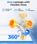 Flex hose of RV Inline Water Filter NSF Certified reduces chlorine bad taste and odor with KDF and GAC filtration 2 pack.