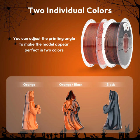Knock Out Fresh Prints Fast With This Dead Simple Top Shelf Dual Tone Silk PLA Filament Pack Bringing Glossy Contrasting Surfaces In Bold Black Orange And Sweet Black Pink Shades Engineered Hassle Free Feeding For Casual FDM Hobbyists