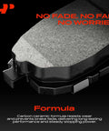 Rock Solid Front Ceramic Brake Pads Compatible With Hyundai Kia 2 Pack close-up view of carbon ceramic material for performance.