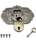 Antique Brass Hasp Clasp With Screws For Jewelry Box And Wooden Case Retro Style Decorative Latch Lock For Vintage Furniture Embossed Ornate Hardware Decor