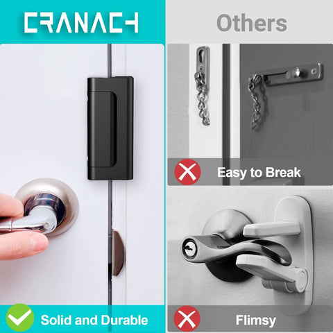 Comparison of heavy duty home security door reinforcement lock with standard locks, highlighting durability against breaking