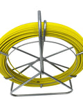 6mm 130m Fiberglass Fish Tape With Steel Reel Stand And Brake, 425ft Wire Pulling Rod on sturdy metal stand.