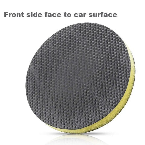 6 Inch Fine Grade Clay Pad For DA Polisher, Clay Bar Pad Wipe Foam Pad For Car Detailing shown with textured front surface