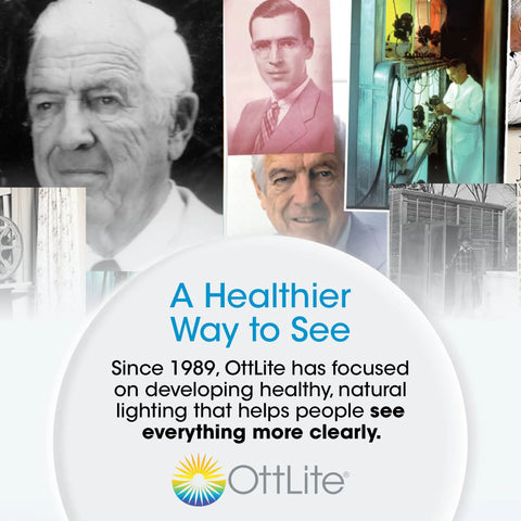 OttLite collage showcasing historical figures and milestones in lighting innovation.