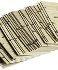 Headless 23 Gauge Pin Nails 1 Inch 3000 Pack for Finish Nailing and DIY Projects, chisel point pins with coated finish, stacked view.