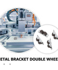 Tough As Nails Mini Fixed Directional Caster Wheels With Double Row Dual Wheel Design In Carbon Steel Brown Finish Set Of Four Half Inch Super Compact Hardware for DIY projects.