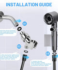 Installation guide for Filtered Shower Head With Handheld Pro Grade Filtration System, High Pressure Water Flow, Four Spray Modes