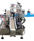 No Drama Fully Automatic Desktop Labeler With Smart Touch Interface For Round Square And Hex Containers Crushes Labels With Flawless Precision At 15 To 60 Per Minute Using Standard 110v Power showcasing stainless steel design and multiple components.