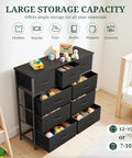 Roomy 9 Drawer Dresser With Wooden Top And Metal Frame Dope Anti Tip Tall Storage Chest in nursery loaded with toys