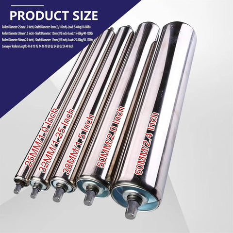Tough As Nails Galvanized Steel Conveyor Roller Replacement Featuring Spring Loaded Bearings For Slick Gravity Feeder Workflow Push In Install 17 Inch Heavy Duty Rollers