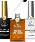 Gel Nail Prep Kit with Dehydrator and Primer, HEMA-Free and Acid-Free Bonding Protein for Tips and Extensions with nourishing Vitamin E.