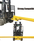 Heavy Duty Forklift Mobile Crane With 2 Ton Capacity Adjustable Jib Boom and Telescopic Arm for Horizontal and Vertical Lifting easy setup yellow crane attachment on forklift.