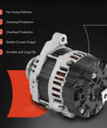 12V 105A Alternator For Honda Fit 2017 2018 2019 2020 Automatic CVT Clockwise Rotation High Quality Replacement Part Fits 31100-5KK-004 AHGA104 A005TZ0281AC