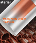 Close-up of tinned copper wire ferrule showing 99.9% pureness for Assortment Of Wire Ferrule Connectors Kit 8 Sizes Tinned Copper Crimp Terminals