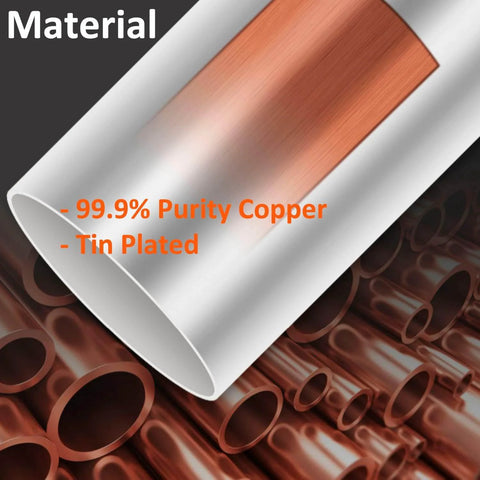 Close-up of tinned copper wire ferrule showing 99.9% pureness for Assortment Of Wire Ferrule Connectors Kit 8 Sizes Tinned Copper Crimp Terminals