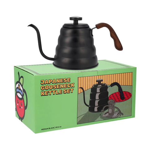 Gooseneck Pour Over Kettle With Built In Thermometer Pro Grade Stainless Steel Stovetop Kettle Insulated Handle 40.6 Oz 1200 Ml Precision