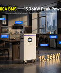 Top Shelf Heavy Duty 48V 314Ah LiFePO4 Battery With 300A Smart BMS And Bluetooth App Control, wall-mounted in modern kitchen.