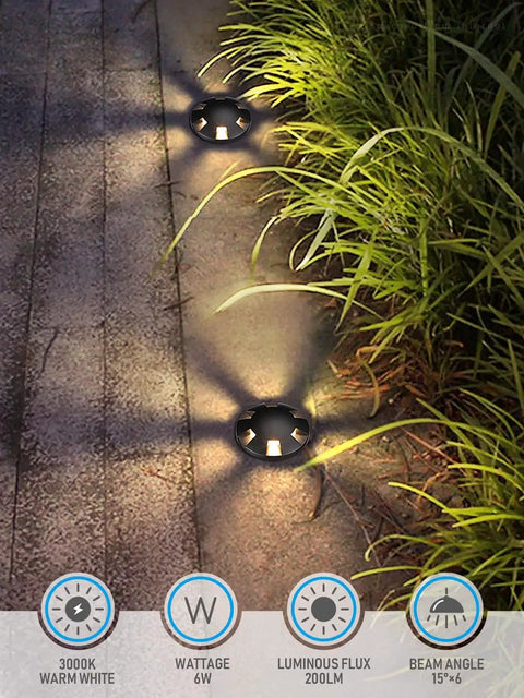 Petal Shaped In Ground Landscape LED Well Lights For The Yard 6W 200 Lumens 12V Low Voltage Pathway Lighting in grass area
