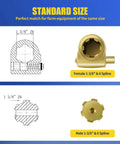 Heavy Duty PTO Extension Adapter For Tractors, One And Three Eighths Inch Six Spline Female And Male, Push Pin Quick Yoke, 70 HP PTO Shaft Extension, Alloy Steel Build, 6.375 Inch Overall Length, 4.125 Inch Extendable, Easy Quick Connect, 1-3/8 in 6-spline female and male ends