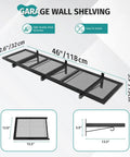 Wall Mounted Storage Shelf 46 Inch By 12.6 Inch Built Tough Heavy Duty Garage Organizer With 180 Lbs Capacity, Floating Rack