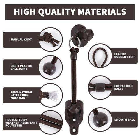 Brown Roller Shade Replacement Bungee Cords With Ball Ends Kit Two Pack for indoor outdoor blinds showing high quality materials.