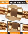 Brass Side Post To Top Post Battery Converter image showing durable brass terminal bolt with hex nut, 3/8-16 threads.