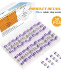 LKHRIPMA 50 Pack Purple Heat Shrink Solder Seal Wire Connectors For AWG14 to 12 Gauge Electrical Butt Terminals Splice Kit That Holds Up Great. 50 pcs in case