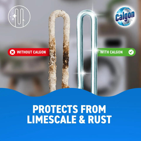 Comparison of limescale buildup on metal without and with Straight Up Heavy Duty Washing Machine Cleaner And Water Softener Tablets.