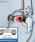 Exposed Shower System With 8 Inch Rainfall Head And Handheld Spray Single Handle Wall Mount Faucet Set Solid Brass Dual Function
