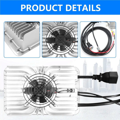 Heavy Duty 48V 30A Battery Charger For Scissor Lift Boom And Vertical Rig Direct Swap 128375GT 128375 1204825 Jobsite Beast No Sweat Installation Z-34/22N GS-4069 Rock Solid Fast Reliable Power Delivery