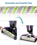CrossWave Pet Pro Replacement Parts Kit for Cordless Vacuum assembly steps shown with pet brush roll installation