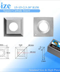 Pro Grade 15mm Square Tungsten Carbide Replacement Cutter Inserts With 4 Edges for woodworking Helical Planer Heads, diagram and box.