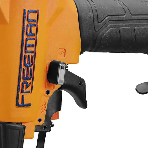 Close-up of Next Gen Pneumatic 18 Gauge One And Five Eighths Inch Narrow Crown Stapler trigger and grip area.