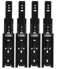 Four Piece Side Mount Drawer Slides Set With Three Section Telescopic Rails Cold Rolled Steel Full Extension