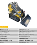 Triangular Track Skid Steer Loader T460 With 43.8 Inch Bucket 23HP Stand On Crawler Machine 840 Lb Lifting Capacity