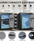 Compact Fireproof Safe Box For Home Use 0.8 Cu Ft Small Safe With Waterproof Build showing interior with adjustable shelf and LED light