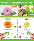 Comparison of IQKidz Flower Garden Building Toy With Insect Pegs 153 Piece STEM Stacking Pretend Play Set's features against others.