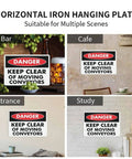 Danger Maintain Clearance Around Moving Conveyors Caution Sign 8 By 12 Inches Aluminum Plaque in various settings.
