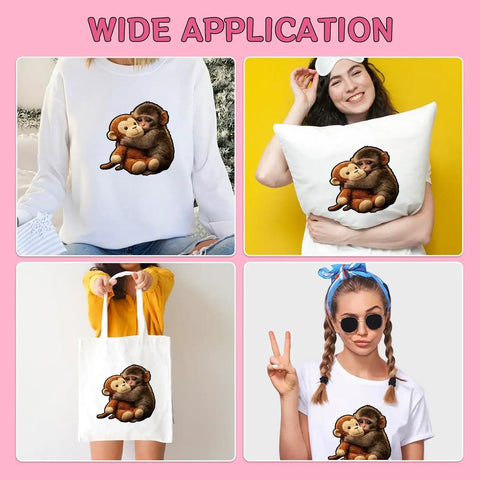 Cute Monkey Punchs Meme DTF Transfers Pack For T Shirts Ready To Press Heat Transfer Vinyl Stickers 7x7 on clothing items