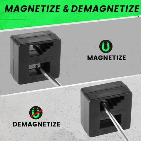 Magnetize and demagnetize tool in Magnetic Torx Screwdriver Set, 13 Pieces T5 To T40, ergonomic handle in use demonstration