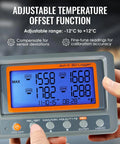 All In One 4 Channel K Type Thermocouple Thermometer Data Logger With 8GB SD Card Programmable Temperature Recorder Alarm Function Includes Two Probes Rugged And Ready For Lab Or Field Use displaying temperature readings.