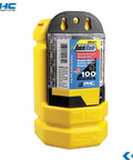 Safety Point Blade Dispenser With 100 Round Point Blades SPD017 in yellow, compact design for utility knives, with clear holder.