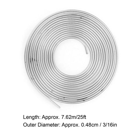 Coiled Heavy Duty Copper Plated Brake Line Tubing 25 Feet With Fittings Three Sixteenth Inch Outer Diameter for Braking Systems