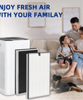 Air Purifier Replacement Filter For MA Series 112 V2.0 3 In 1 Filtration System visible with family in background