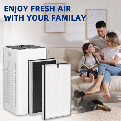 Air Purifier Replacement Filter For MA Series 112 V2.0 3 In 1 Filtration System visible with family in background