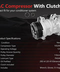 Beefy Ac Compressor With Clutch For Chevy Traverse Gmc Acadia Buick Enclave Saturn Outlook Three Point Six Liter V6, featuring 10S20C type.