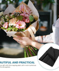 Black Flower Wrapping Paper Set, 40 Sheets, Cuttable Design for DIY Bouquets in floral gift display.