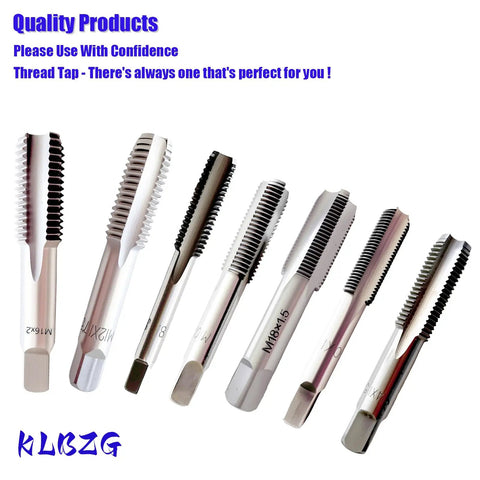 M10 X 1.25 Metric Thread Tap Set, High Speed Steel Hand Taps, Right Hand Thread, 2 Pack displayed on white background