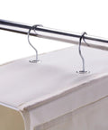 Hooks on Hanging Purse Organizer With 10 Pockets Grab And Go Nonwoven Closet Storage Bag attached to metal rod